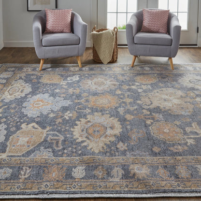 Wendover Transitional Oriental Rug - 6842F by Feizy in gray, blue, tan. Made from pet in a unique style.