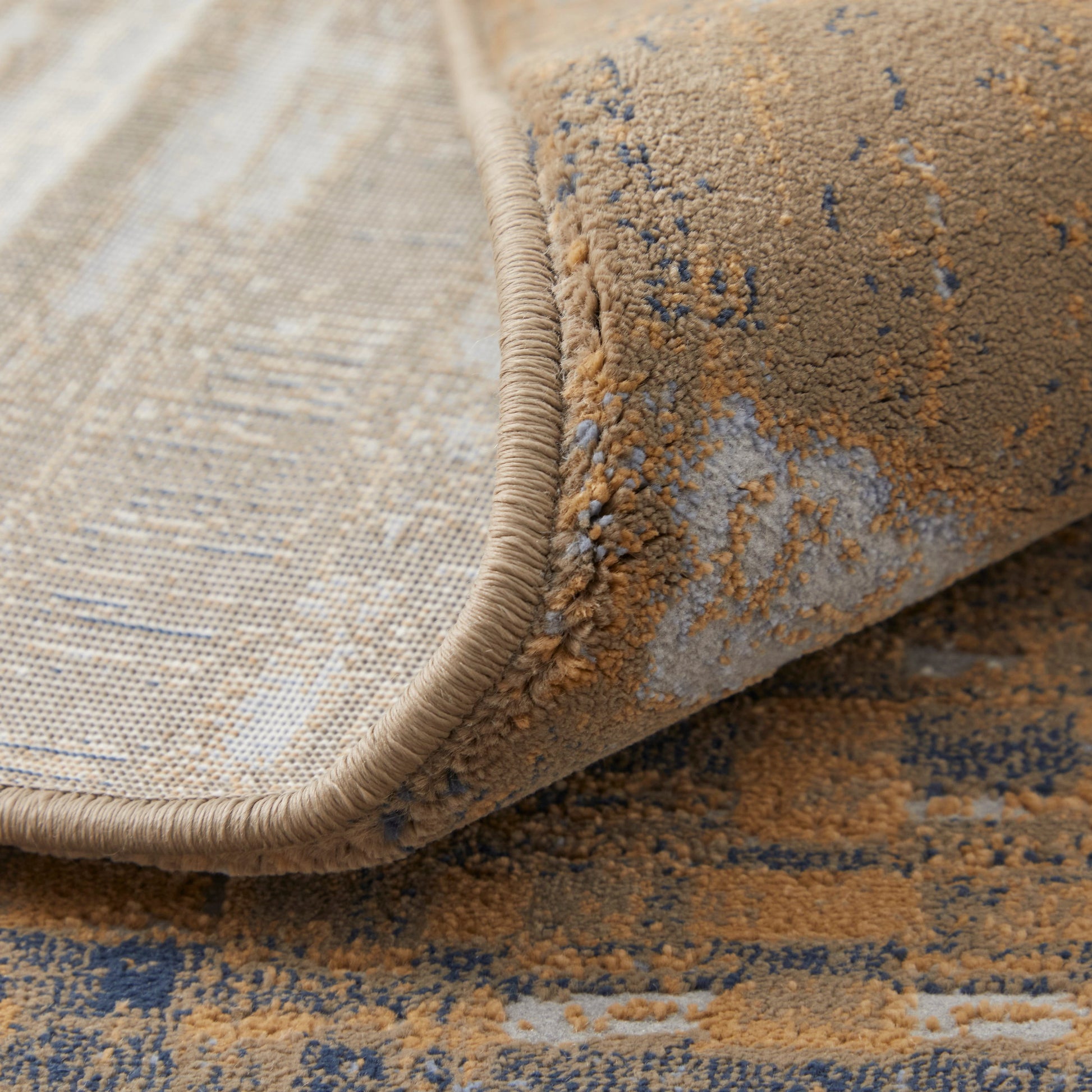 Clio Rug - 39K4F by Feizy in blue, orange, gray. Made from polypropylene, polyester in a unique style.