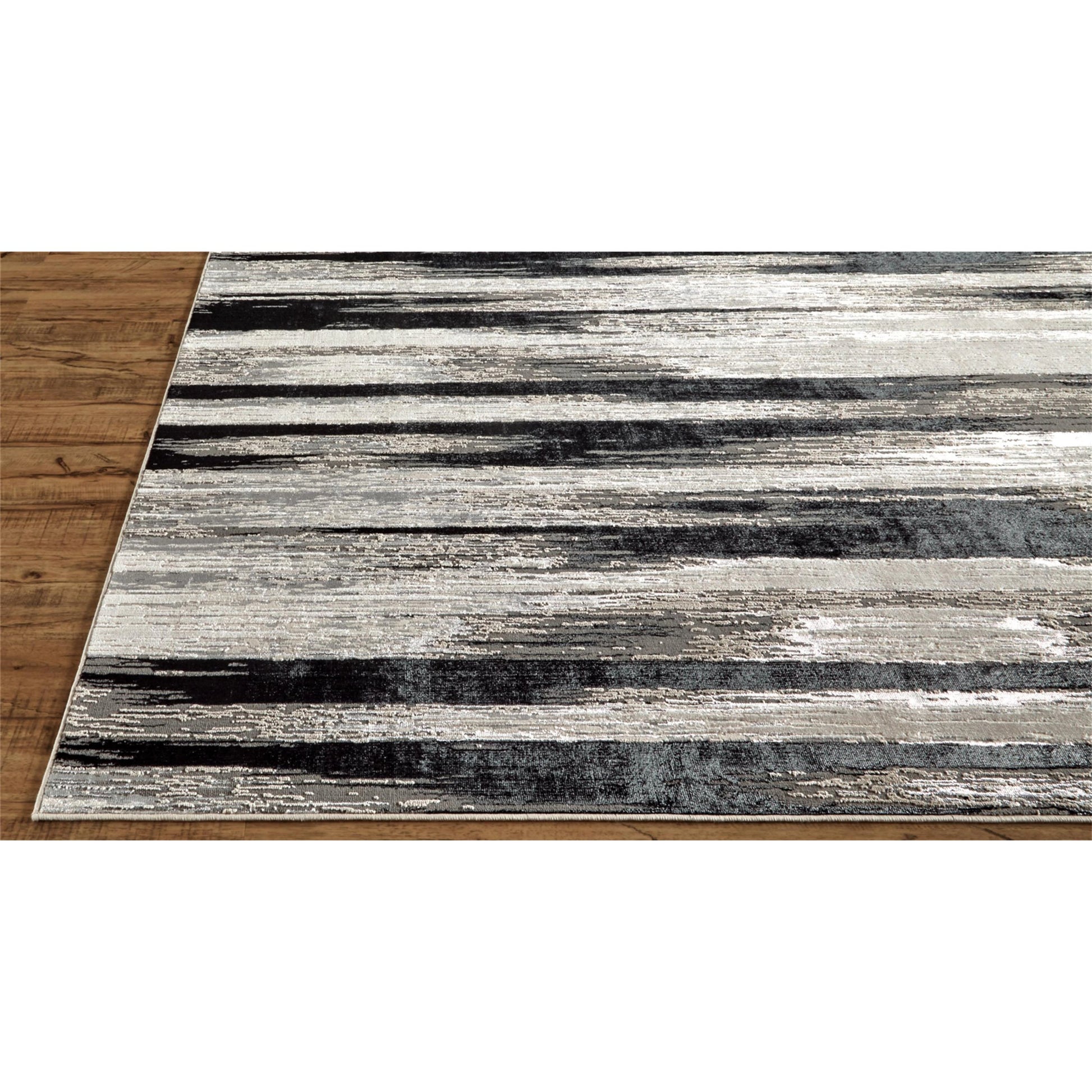 Micah Rug - 3338F by Feizy in black, silver, gray. Made from polyester, polypropylene in a unique style.