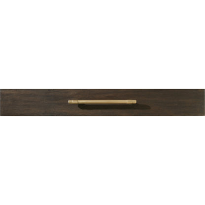 Curata Nightstand by Hooker Furniture in midnight brown. Made from white oak veneers, metal, glass in a modern style.