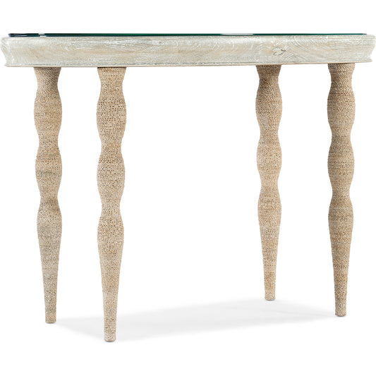 Serenity Shoal Writing Desk by Hooker Furniture in surf. Made from oak veneers, rope, printed glass in a cottage & farmhouse style.