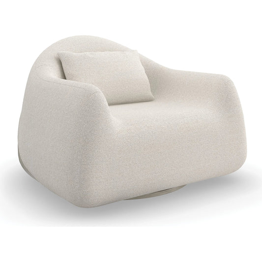 Serenity Swivel Chair by Caracole in ivory and fossil. Made from resin in a transitional style.