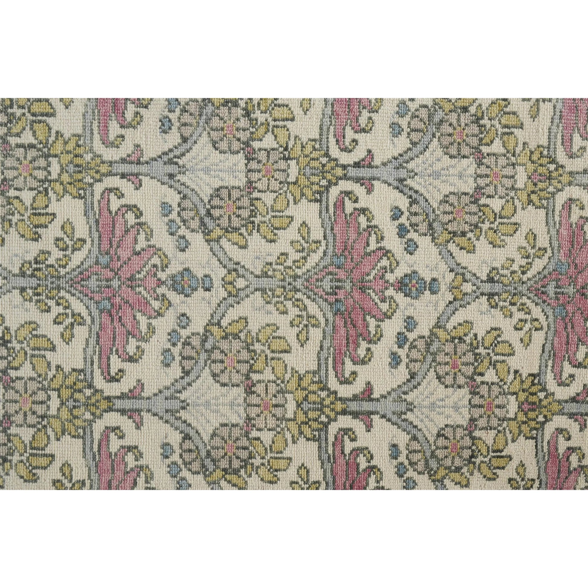 Beall Traditional & Botanical Rug - 6714F by Feizy in ivory, pink, green. Made from wool in a unique style.
