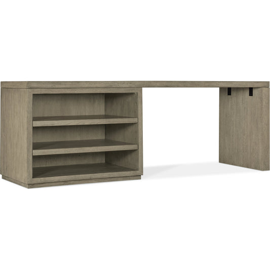 Linville Falls Desk - 84" Top-Open and Leg by Hooker Furniture in medium wood. Made from oak veneers in a modern style.