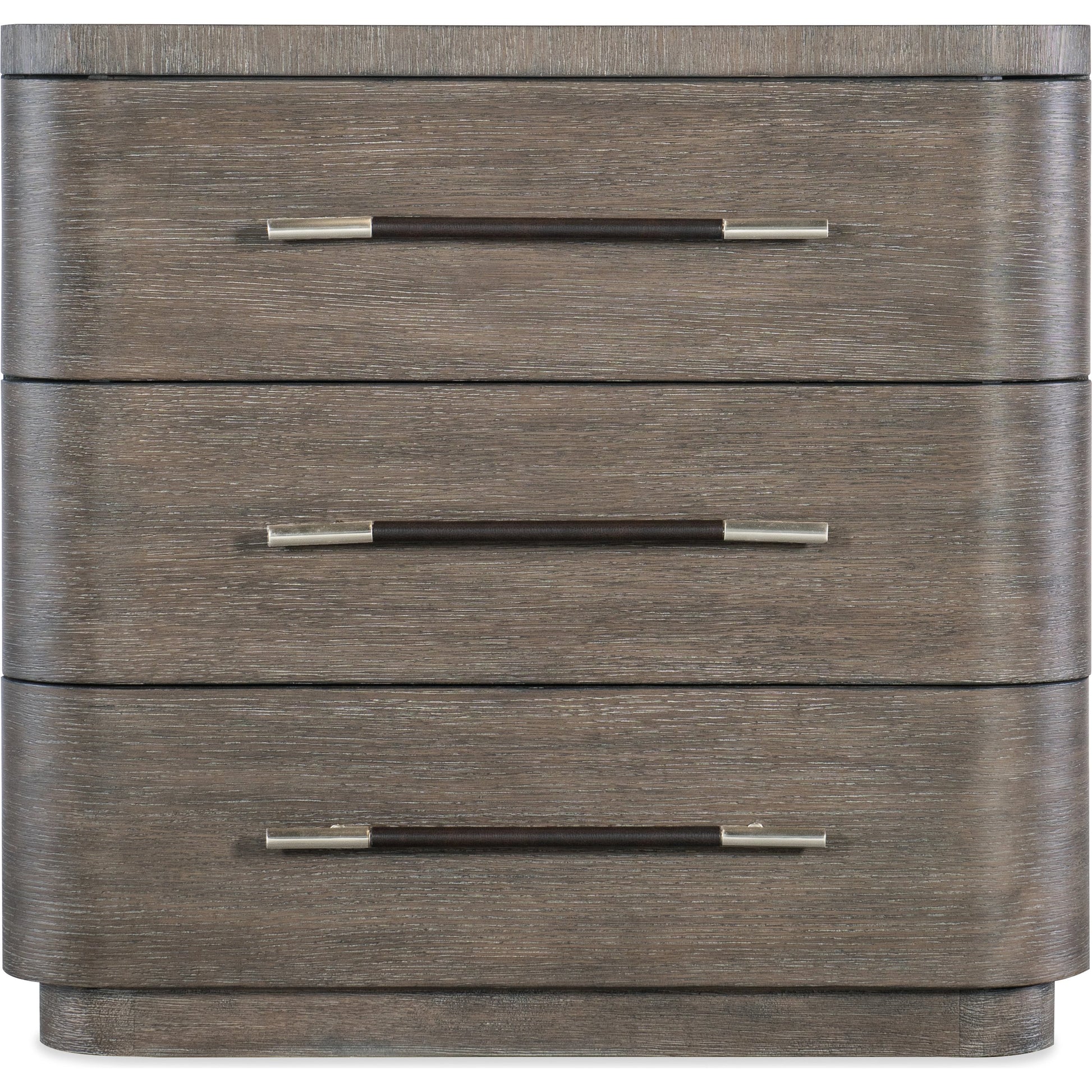 Modern Mood Three Drawer Nightstand by Hooker Furniture. Made from oak veneers in a modern style.