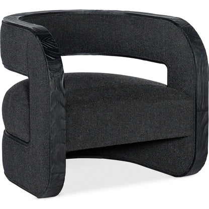 Burke Accent Chair by Hooker Furniture in wolf ebony and charred black. Made from pine veneers, fabric in a modern style.