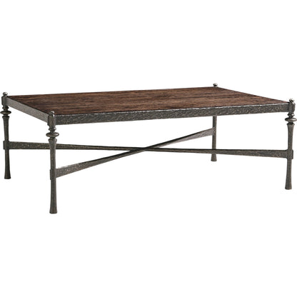 Terravita Cocktail Table by Jonathan Charles in black caldera oak. Made from oak veneer in a cottage & farmhouse style.