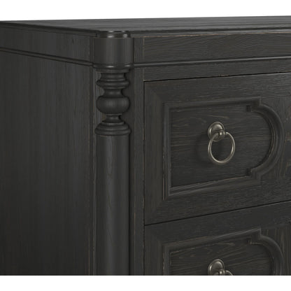 Atrium 3 Drawer Chest by A.R.T. Furniture in hand rubbed black, undertones of brown. Made from unique in a traditional style.