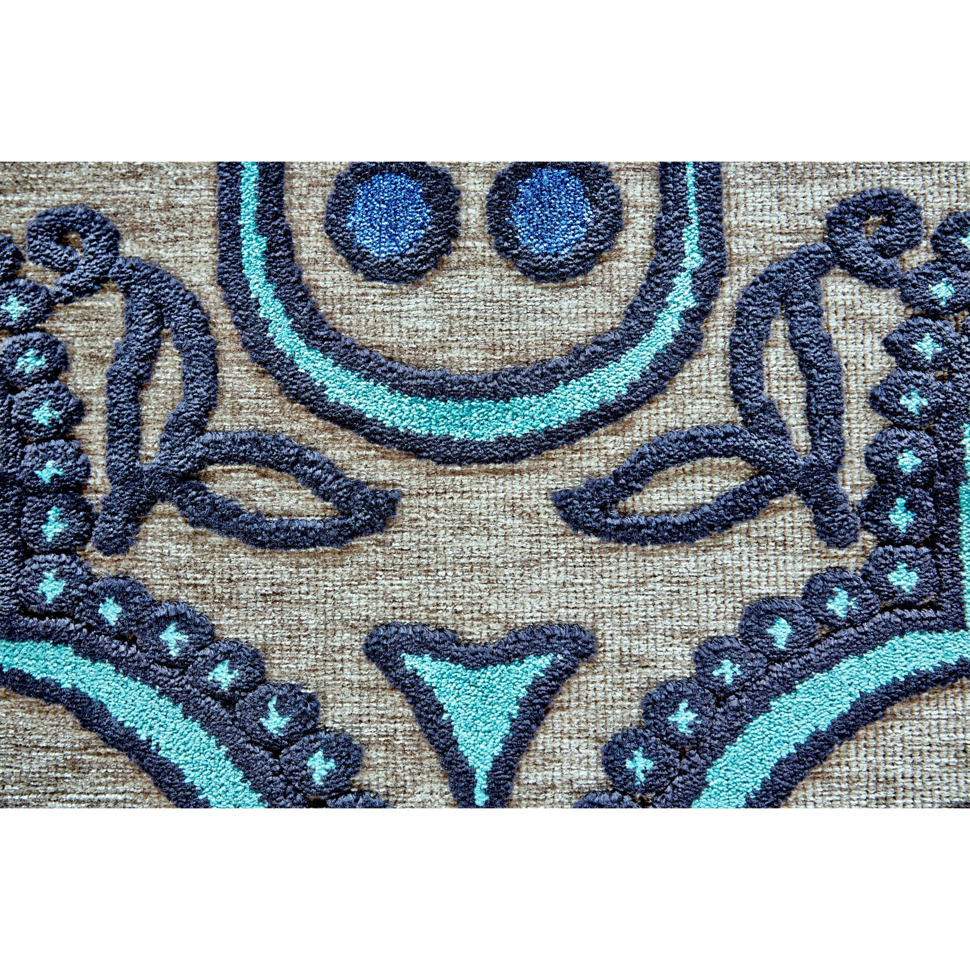 Saphir Callo Damask Rug - 3262F by Feizy in tan, taupe, blue. Made from unique in a unique style.