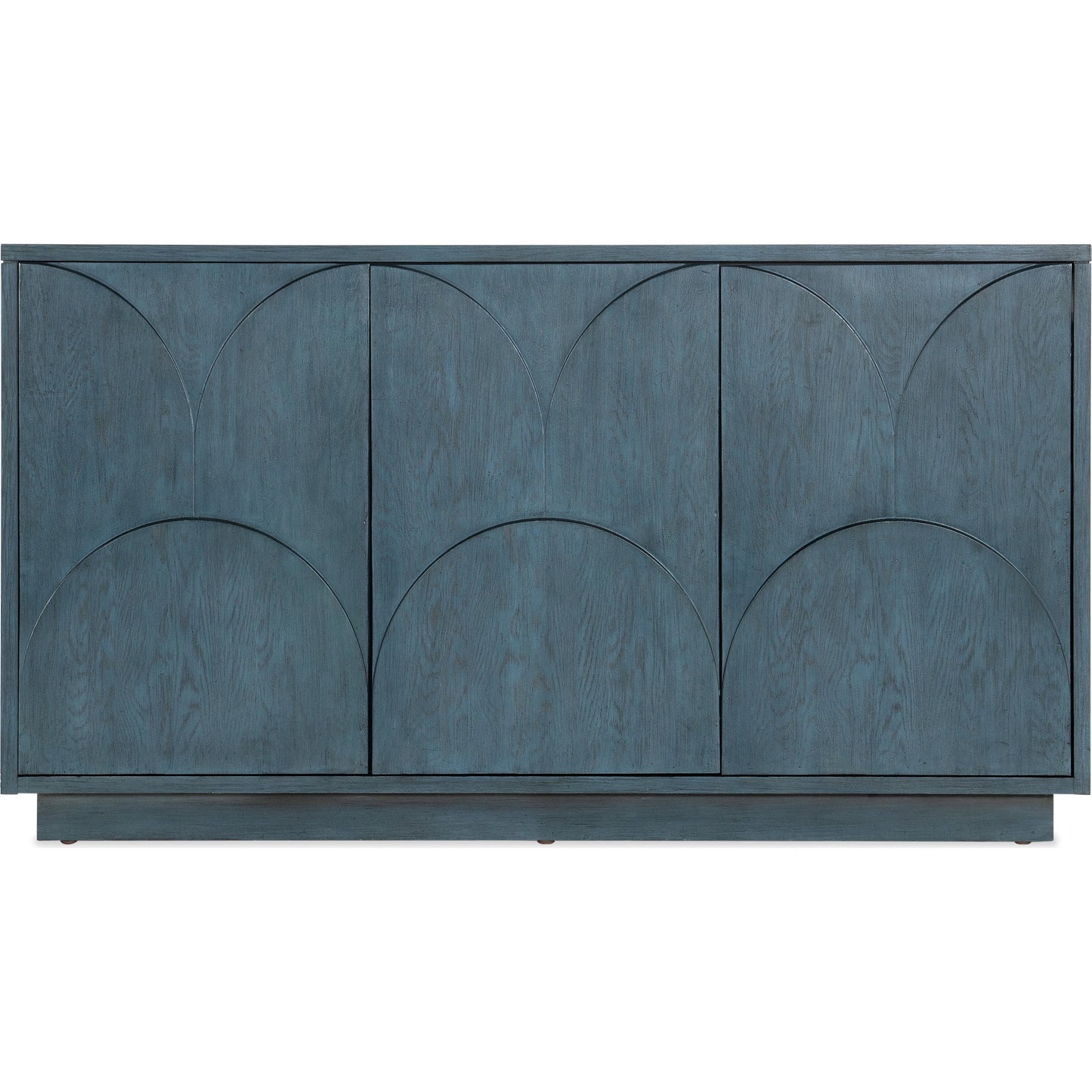 003 SI-2028925 | Additional Silo | Melange Round Valley Three Door Entertainment Credenza by Hooker Furniture in blue. Made from oak veneers in a modern style.