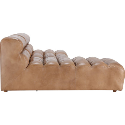 Ramsay Modular Sectional by Moe's Home Collection in brown. Made from upholstery: top-grain buffalo leather, feather, fiber-fill topper foam, solid pine, plywood frame, foam in a modern style.
