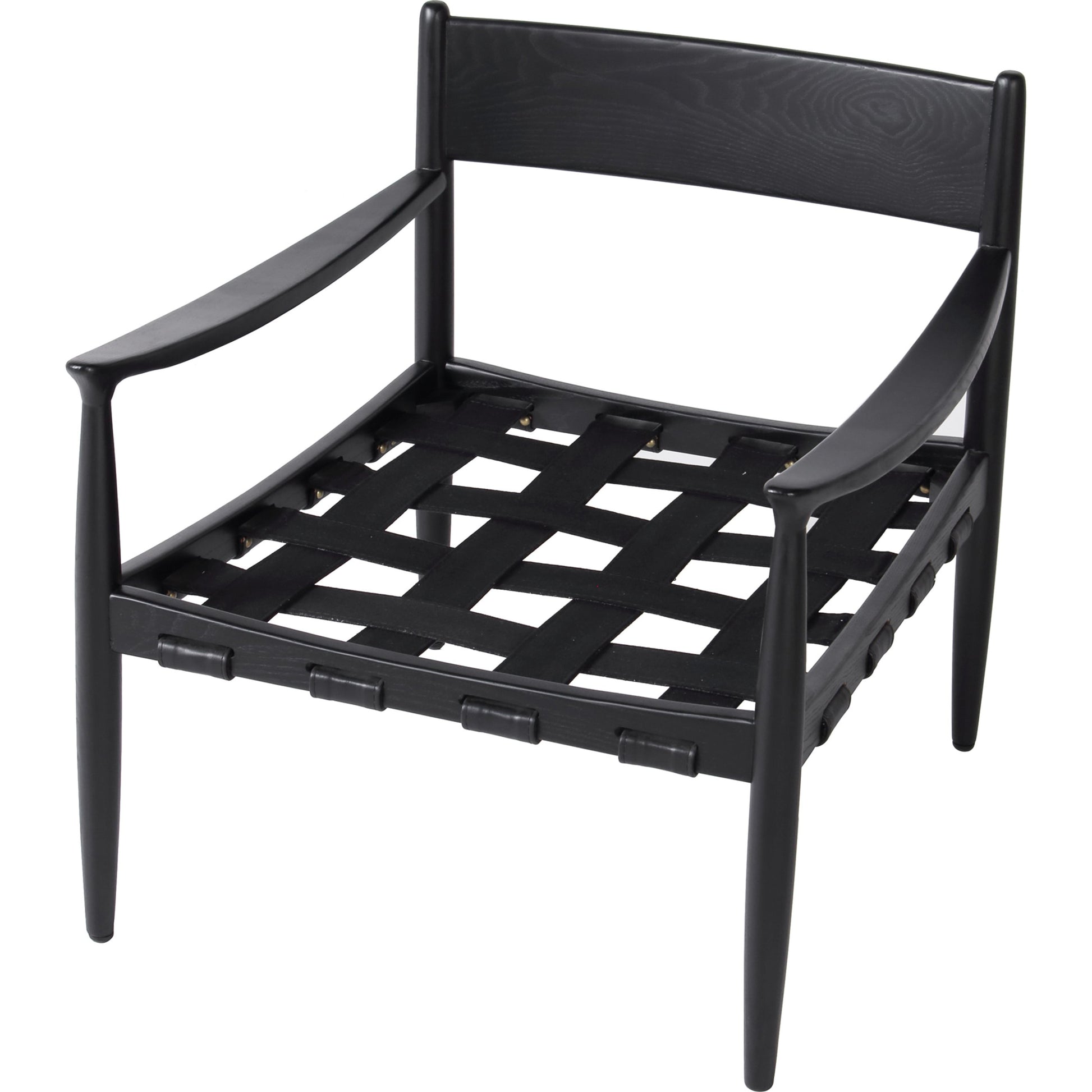Turner Chair by Moe's Home Collection in black. Made from ash wood frame, top-grain buffalo leather, foam cushion with a feather wrap in a modern style.