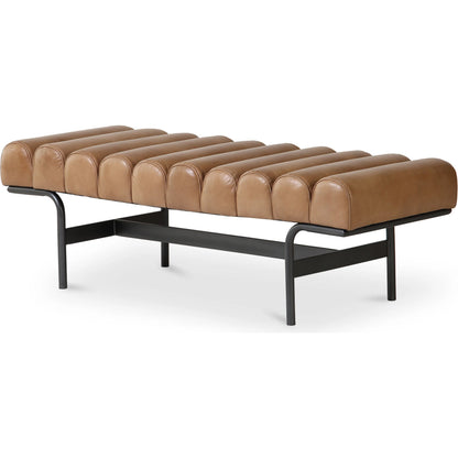 Harrison Bench by Moe's Home Collection. Made from upholstery: top, grain buffalo leather, iron frame in a traditional style.