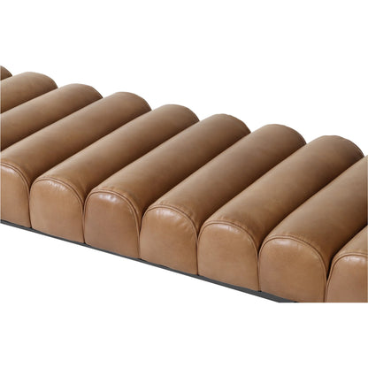 Harrison Bench by Moe's Home Collection. Made from upholstery: top, grain buffalo leather, iron frame in a traditional style.