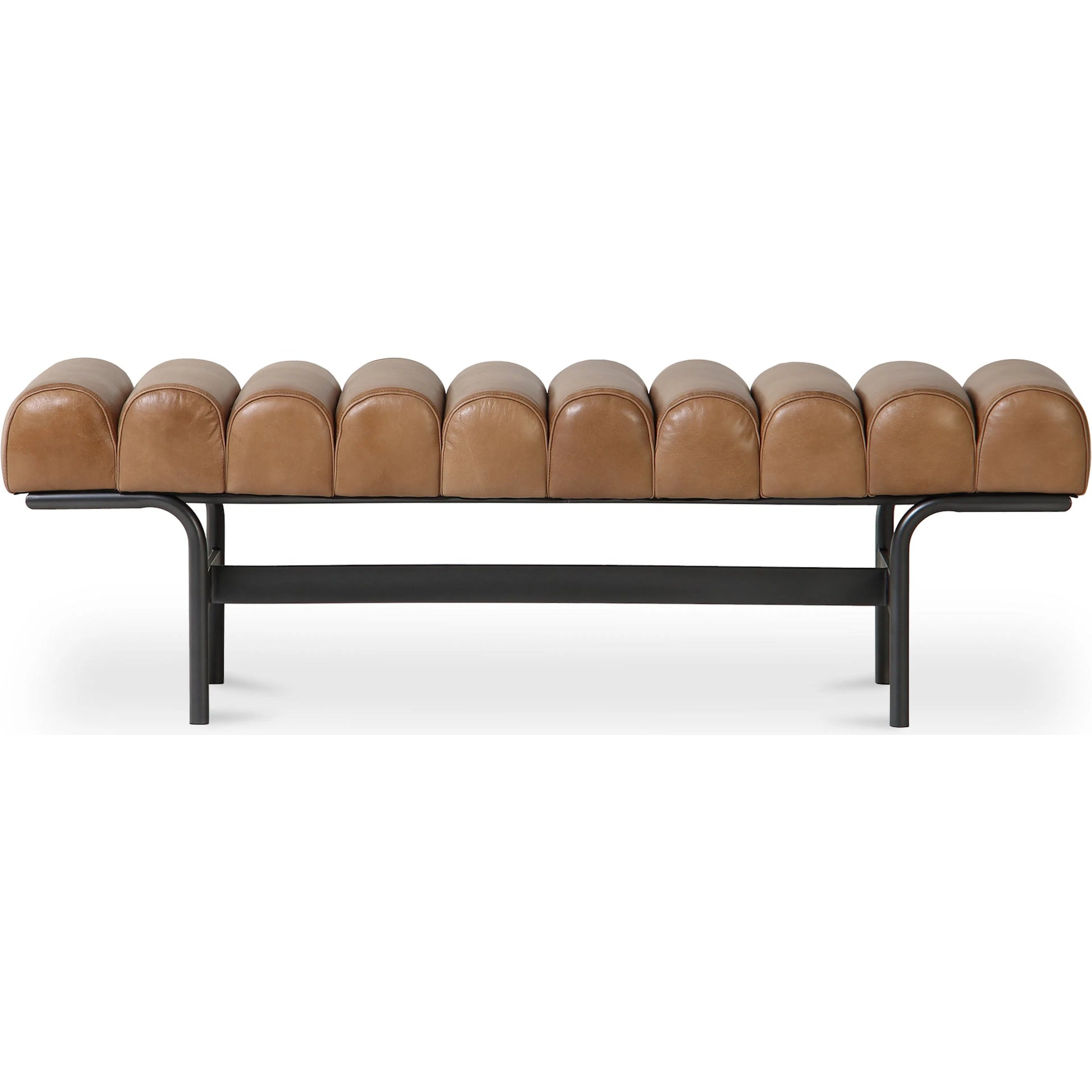 Harrison Bench by Moe's Home Collection. Made from upholstery: top, grain buffalo leather, iron frame in a traditional style.
