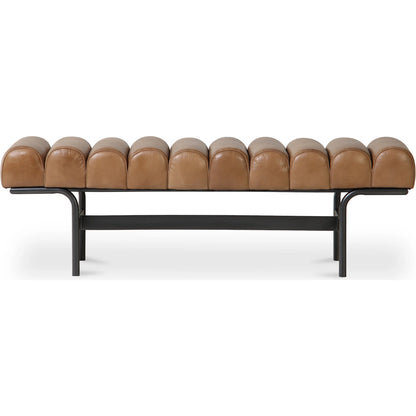 Harrison Bench by Moe's Home Collection. Made from upholstery: top, grain buffalo leather, iron frame in a traditional style.