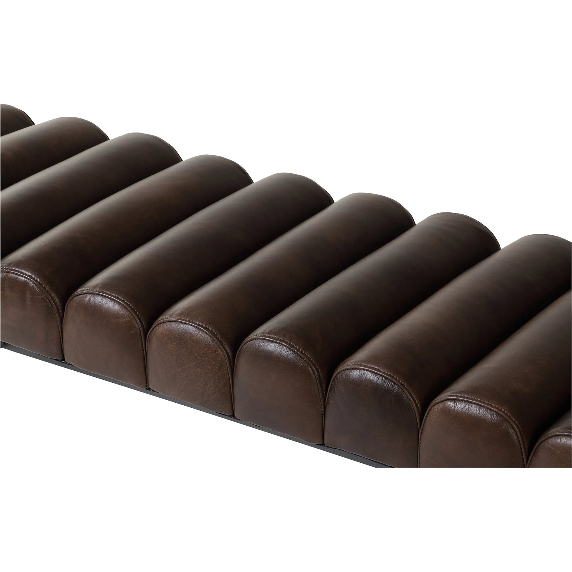 Harrison Bench by Moe's Home Collection. Made from upholstery: top, grain buffalo leather, iron frame in a traditional style.
