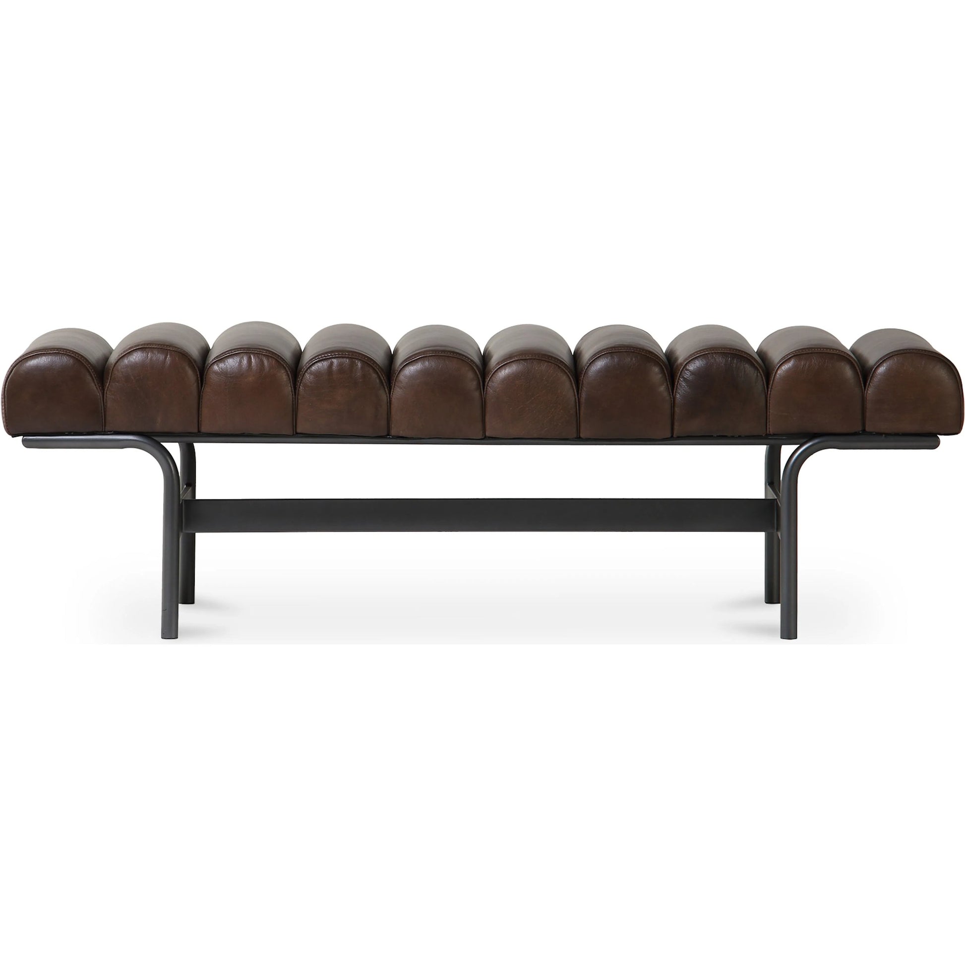 Harrison Bench by Moe's Home Collection. Made from upholstery: top, grain buffalo leather, iron frame in a traditional style.
