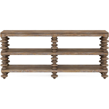 Architrave Console Table by A.R.T. Furniture in almond. Made from pine solids and veneer in a traditional style.