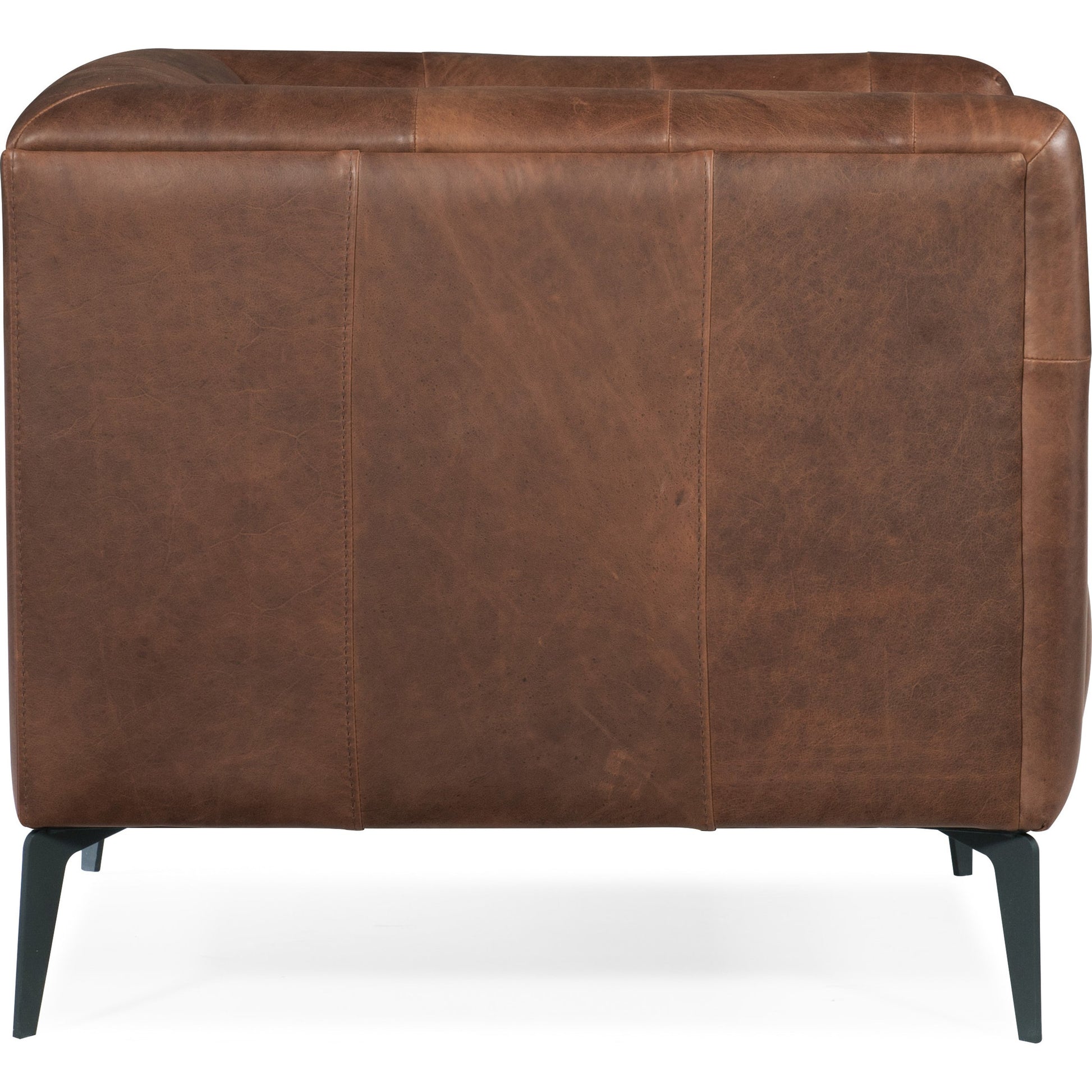 Nicolla Chair by Hooker Furniture in brown and saddlebag lodge. Made from leather in a modern style.