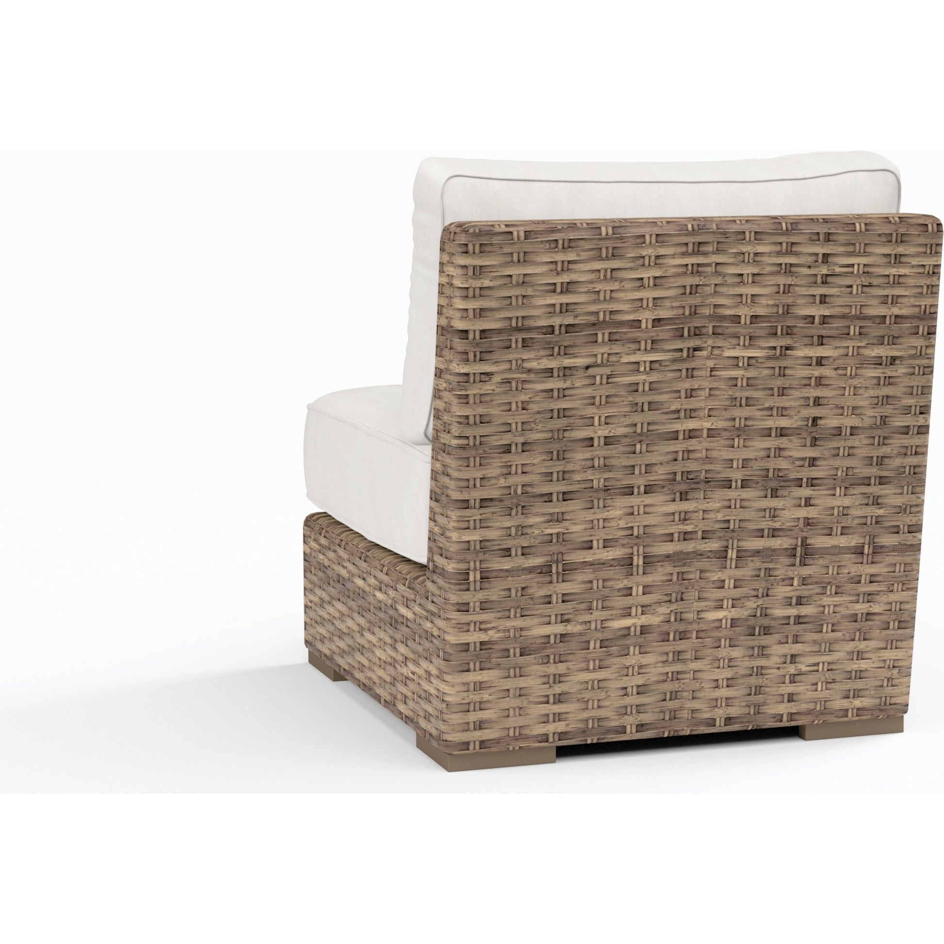 Havana Outdoor Armless Club Chair by Sunset West in tobacco. Made from resin wicker in a modern style.