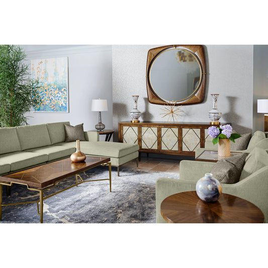 Toulouse Drinks Table by Jonathan Charles in walnut. Made from walnut quarter figured veneer in a modern style.