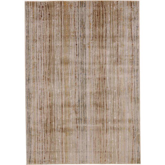 Cannes Transitional Stripes Rug - 3687F by Feizy in tan, gray, brown. Made from polypropylene, polyester in a unique style.