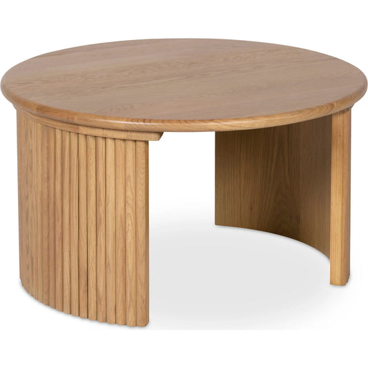 Penny Coffee Table by Moe's Home Collection. Made from solid oak tabletop, oak veneer over plywood base in a unique style.