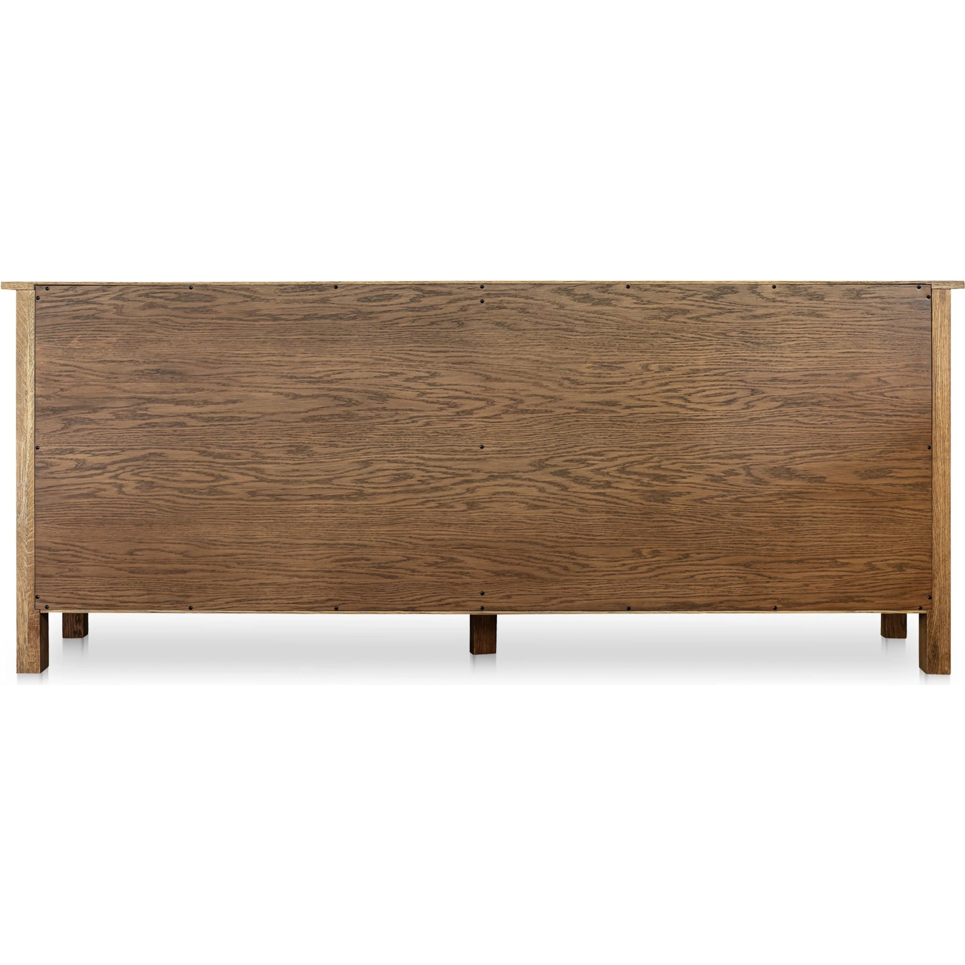 Caroline Sideboard by Moe's Home Collection in warm brown. Made from solid oak frame, oak veneer over mdf side panel, drawer in a transitional style.