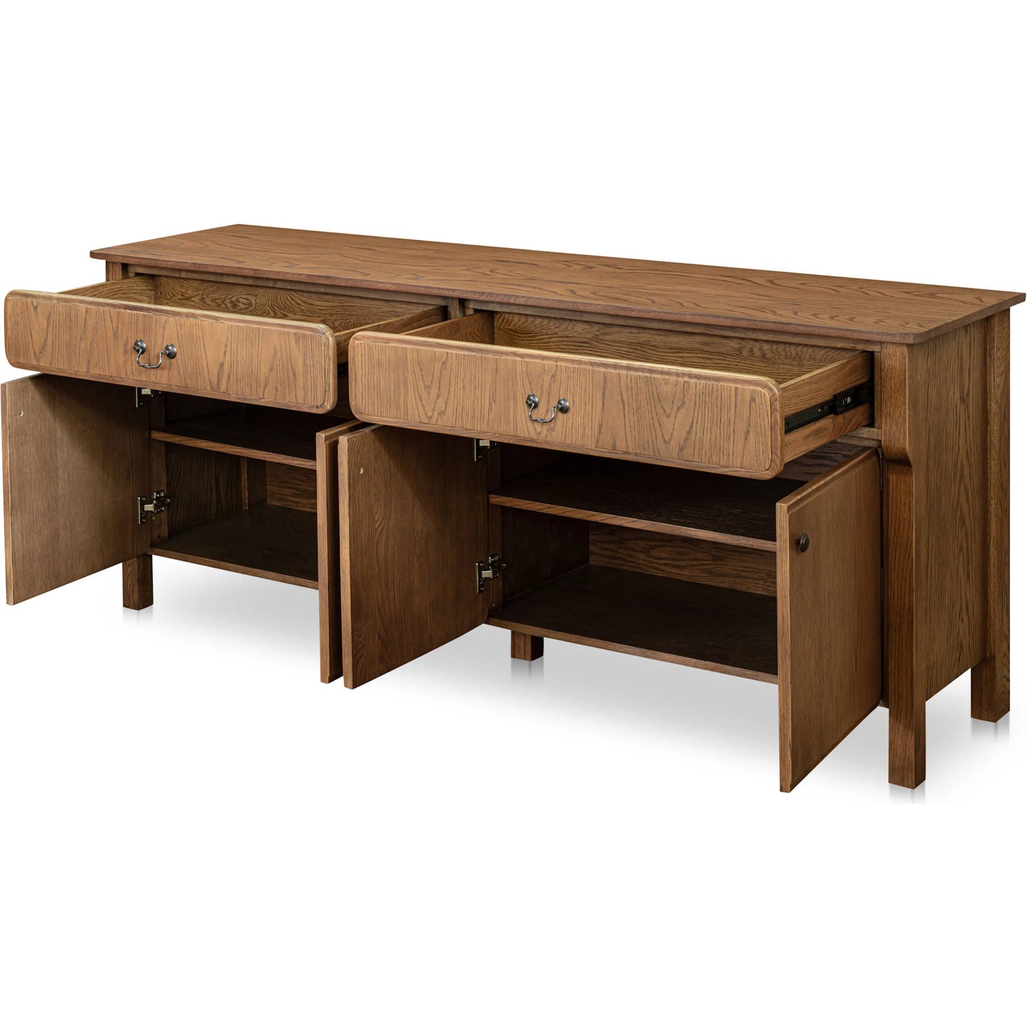 001 SI-2367933 | Additional Silo | Caroline Sideboard by Moe's Home Collection in warm brown. Made from solid oak frame, oak veneer over mdf side panel, drawer in a transitional style.