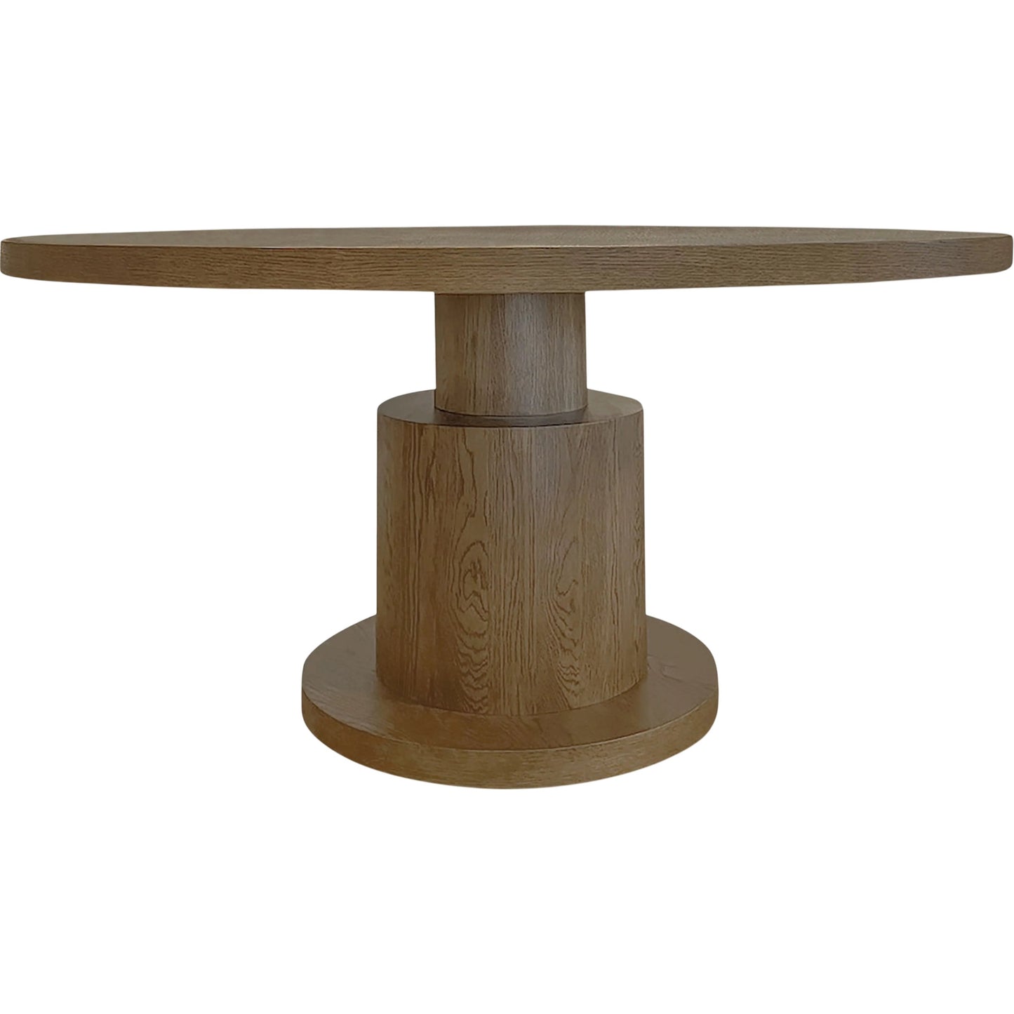 001 SI-2521777 | Primary Silo | Clayton Dining Table by Moe's Home Collection in brown. Made from thick oak veneer, solid oak top leg, rubber wood frame, thick oak veneer bottom leg, leveler in a transitional style.