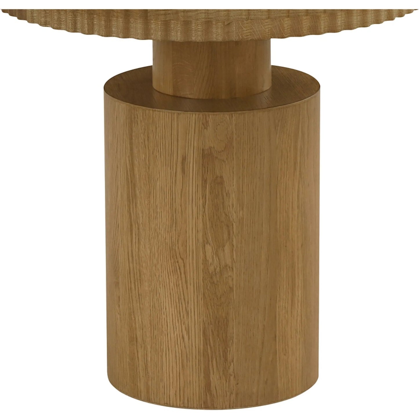 002 SI-2521849 | Closeup | Leigh Side Table by Moe's Home Collection in brown and brown - md-2077. Made from solid oak edge, oak veneer over mdf top, plywood, adjustable glide in a transitional style.