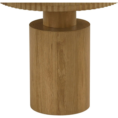 Leigh Side Table by Moe's Home Collection in brown and brown - md-2077. Made from solid oak edge, oak veneer over mdf top, plywood, adjustable glide in a transitional style.