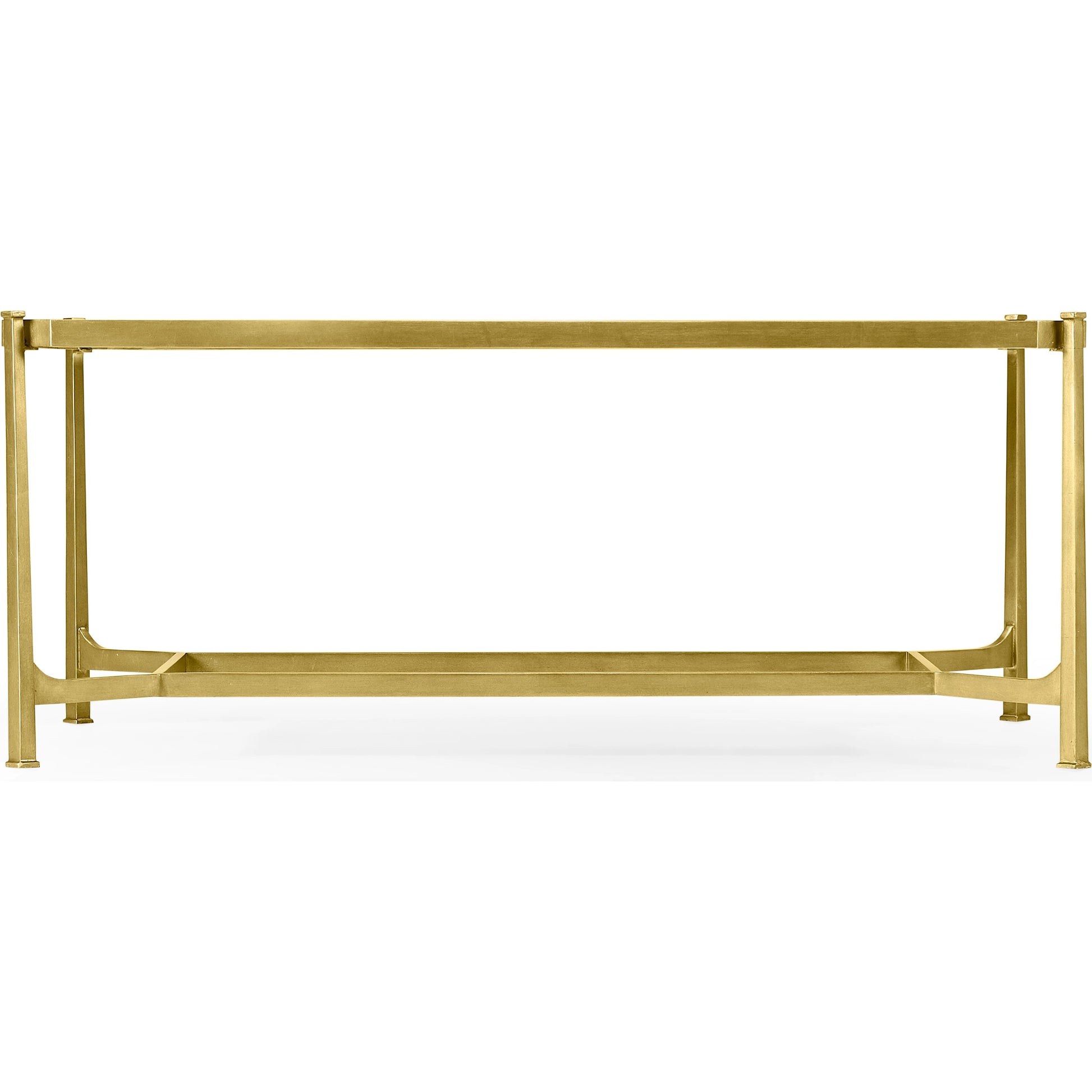 Luxe Cocktail Table by Jonathan Charles in gold and gilded iron. Made from iron in a modern style.