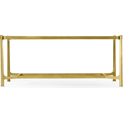 Luxe Cocktail Table by Jonathan Charles in gold and gilded iron. Made from iron in a modern style.