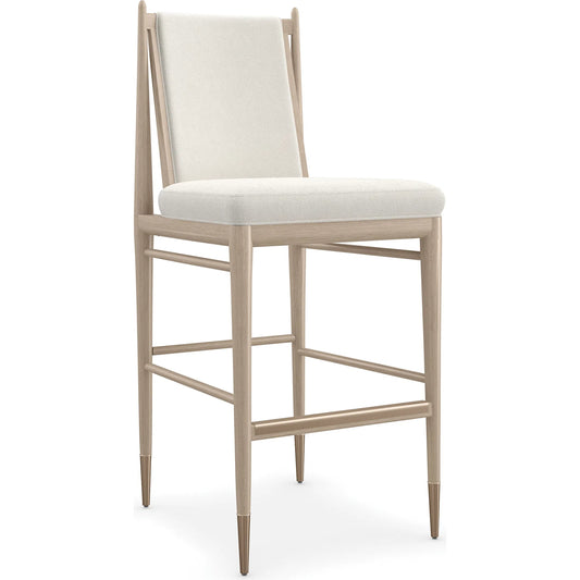 Unity Light Bar Stool by Caracole. Made from oak in a unique style.