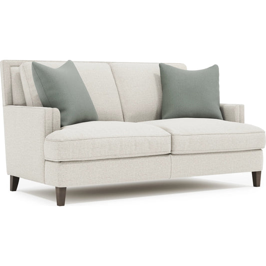 Addison Fabric Loveseat by Bernhardt in beige. Made from spring inner core, polyfoam, polyester fibers, waterfowl feathers, waterfowl downric in a transitional style.