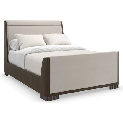 Slow Wave Queen Bed by Caracole in dark chocolate and otter, dark chocolate. Made from poplar, dyed tupelo in a unique style.