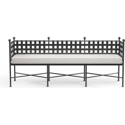 Provence Outdoor Garden Bench by Sunset West in pewter. Made from wrought iron in a modern style.