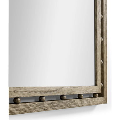 Morris Mirror by Jonathan Charles in grey and greyed oak. Made from oak, oak veneer, mirror in a transitional style.