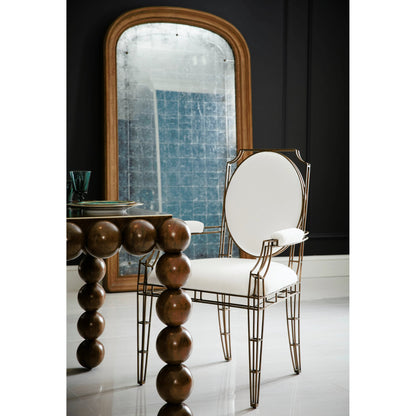 Orb Rectangular Dining Table by Jonathan Charles in brown and medium brown mahogany. Made from mahogany veneers, faux bone in a modern style.