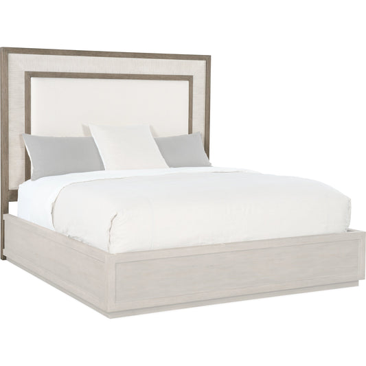 Serenity Rookery Upholstered Panel Headboard by Hooker Furniture in arctic and malibu. Made from oak veneers with fabric in a modern style.