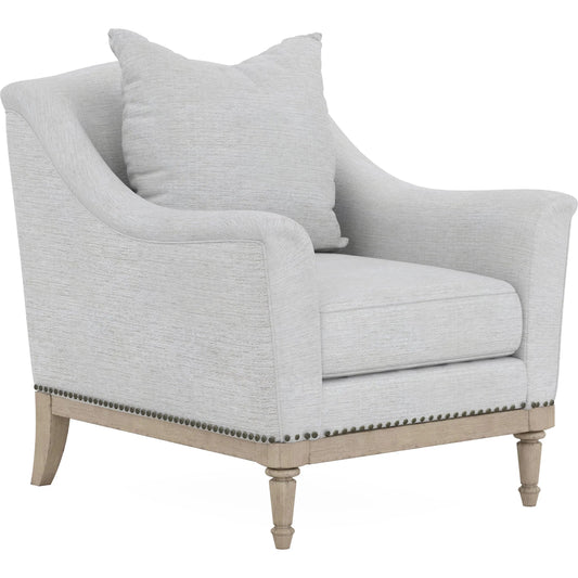 Magritte Lounge Chair Flax by A.R.T. Furniture in washed maple. Made from rubberwood solids, foam, fabric, metal in a transitional style.