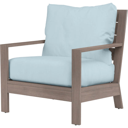 Laguna Outdoor Club Chair by Sunset West in browns. Made from aluminum in a modern style.