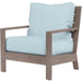 Laguna Outdoor Club Chair by Sunset West in browns. Made from aluminum in a modern style.