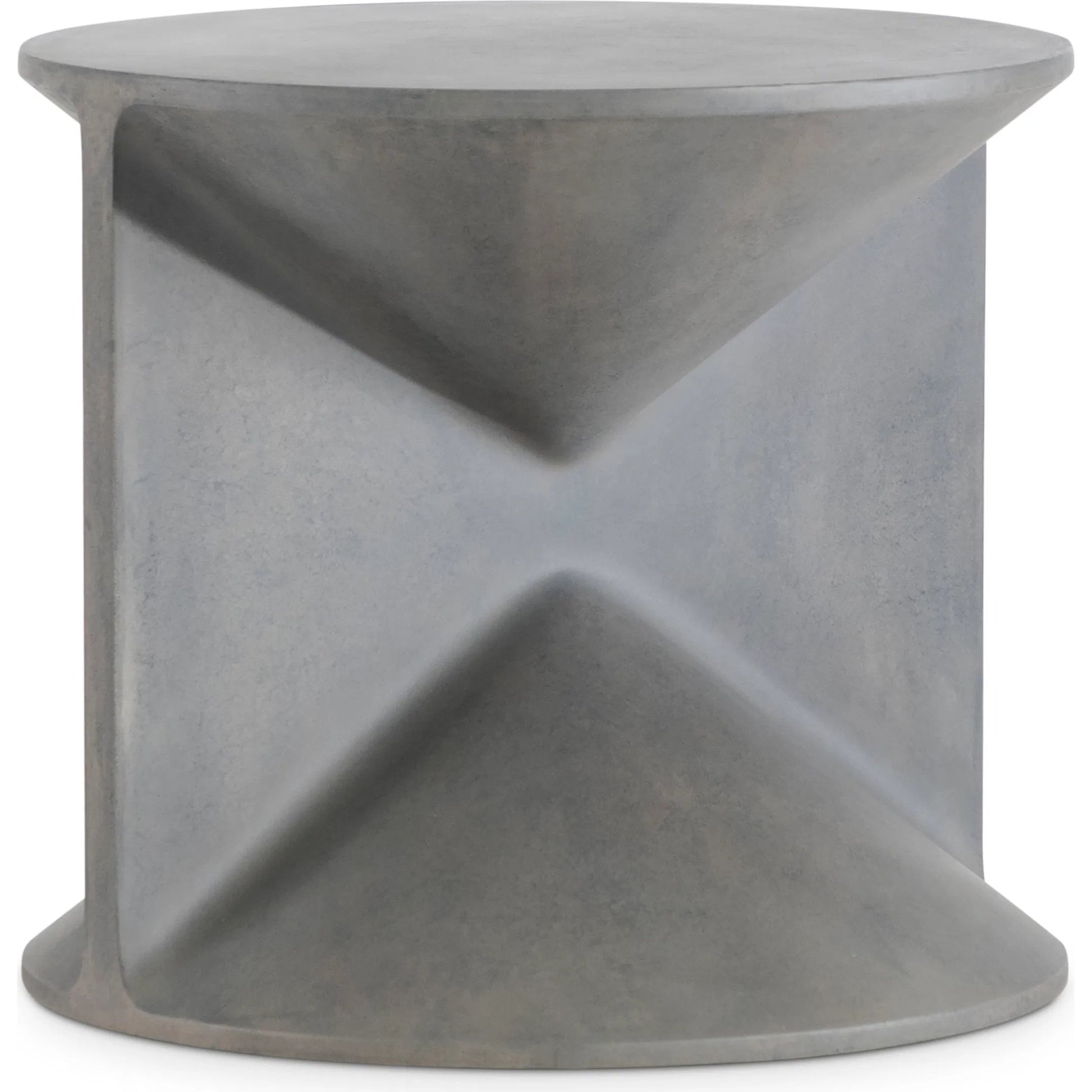 Sintra Side Table by Bernhardt in grey. Made from concrete in a unique style.