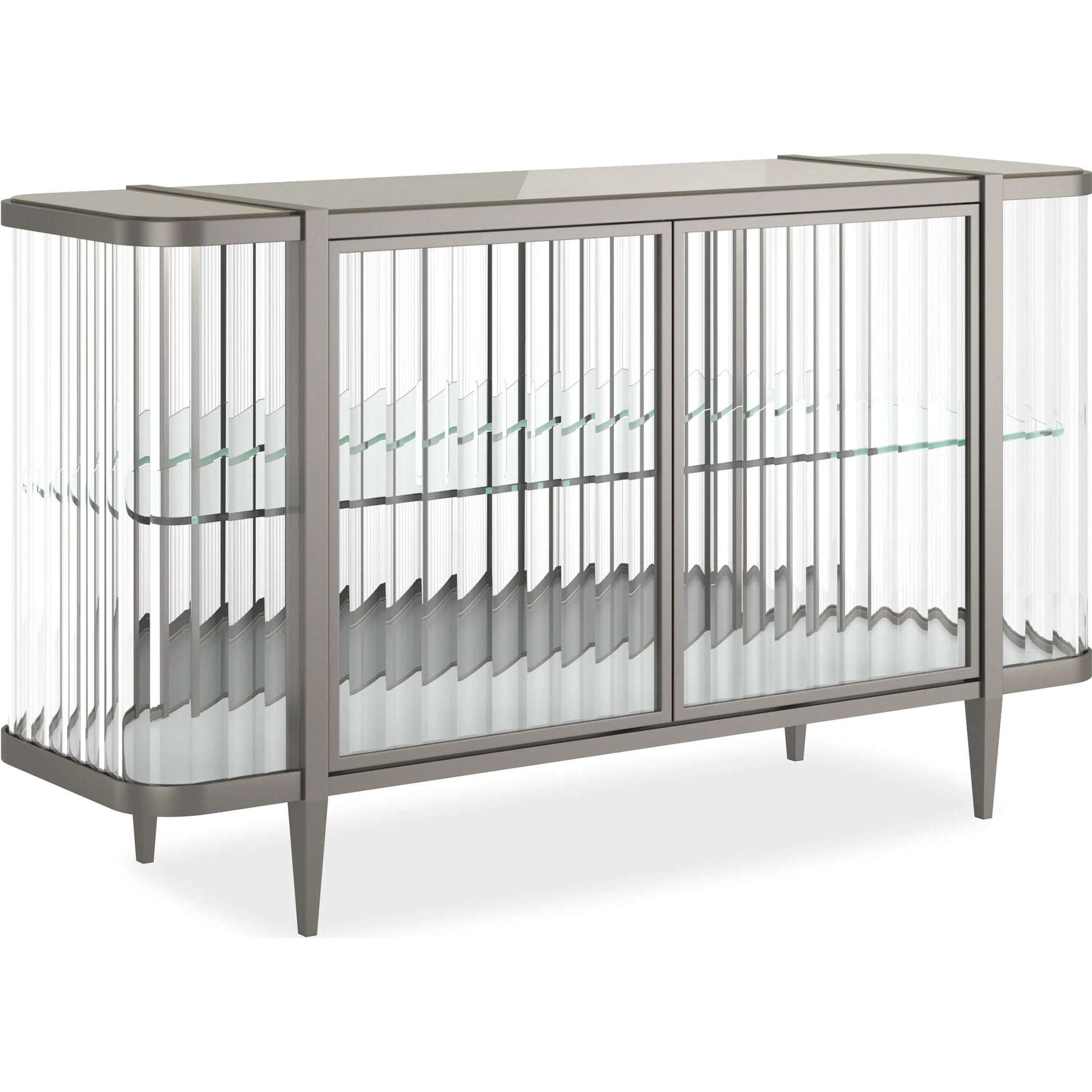 Stop and Stare Console by Caracole. Made from metal, glass, acrylic in a unique style.