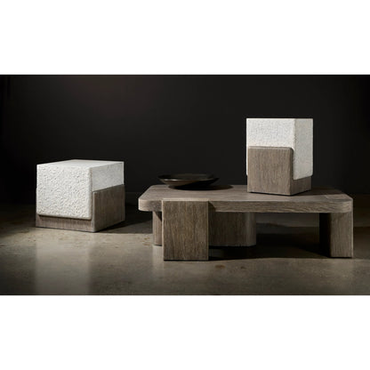 Monolith Accent Table by Bernhardt in ivory. Made from wood, resin in a unique style.