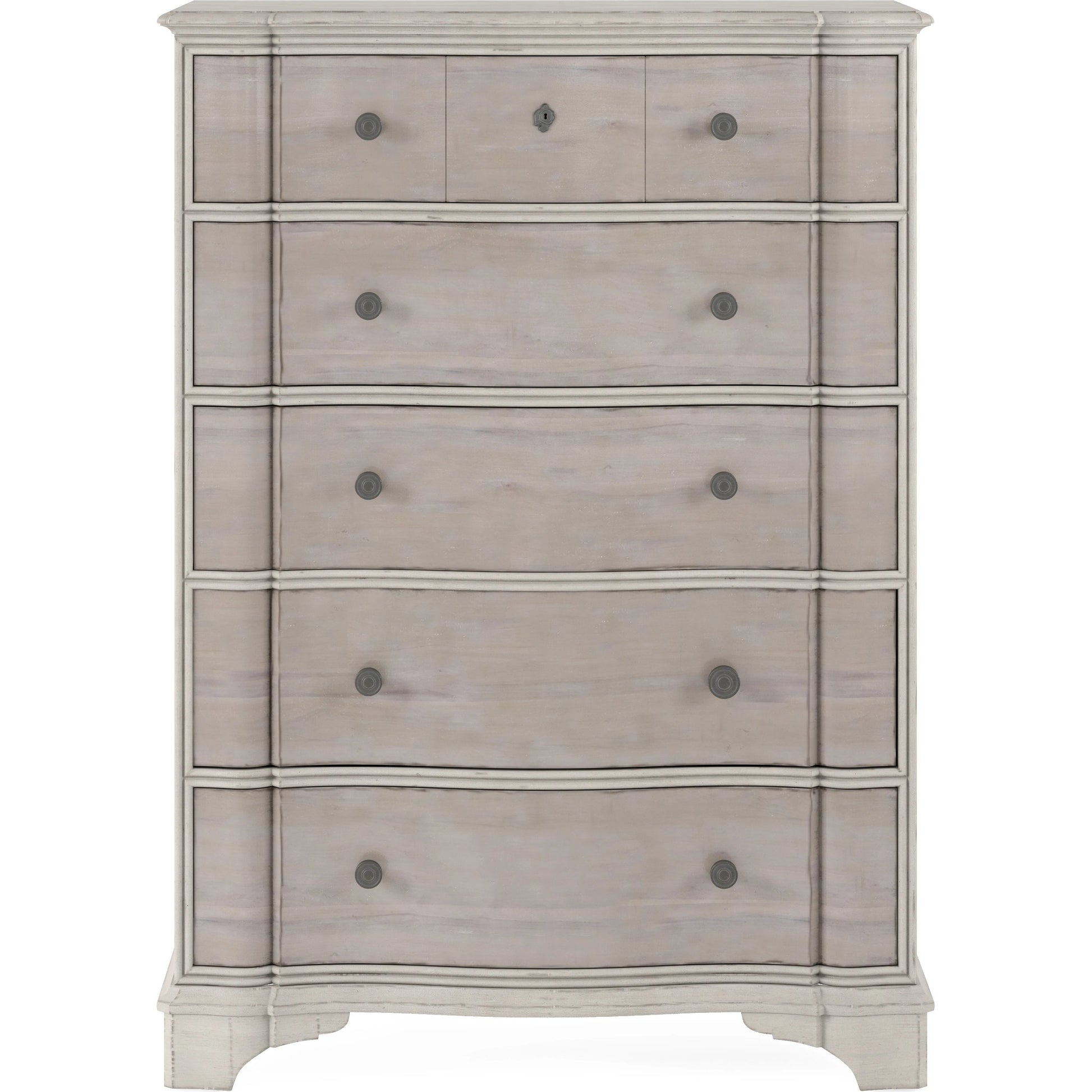 Alcove Drawer Chest by A.R.T. Furniture in belgian ivory, washed maple. Made from acacia solids, maple veneers, metal in a modern style.
