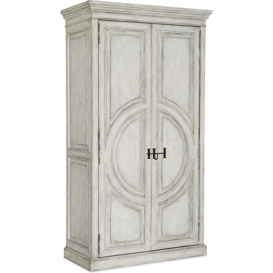 Bilzen Wardrobe by Hooker Furniture in whitewash. Made from hardwoods in a cottage & farmhouse style.